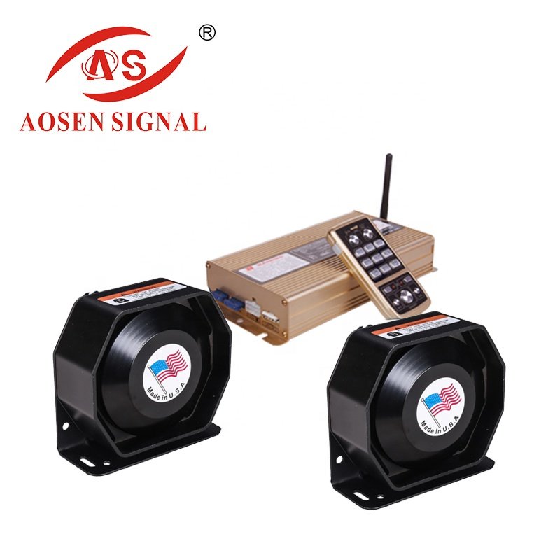 X5 Warning Emergency Alarm Fire Wireless Siren Horn PA Speaker With 2 Unit Ultra Slim Speakers