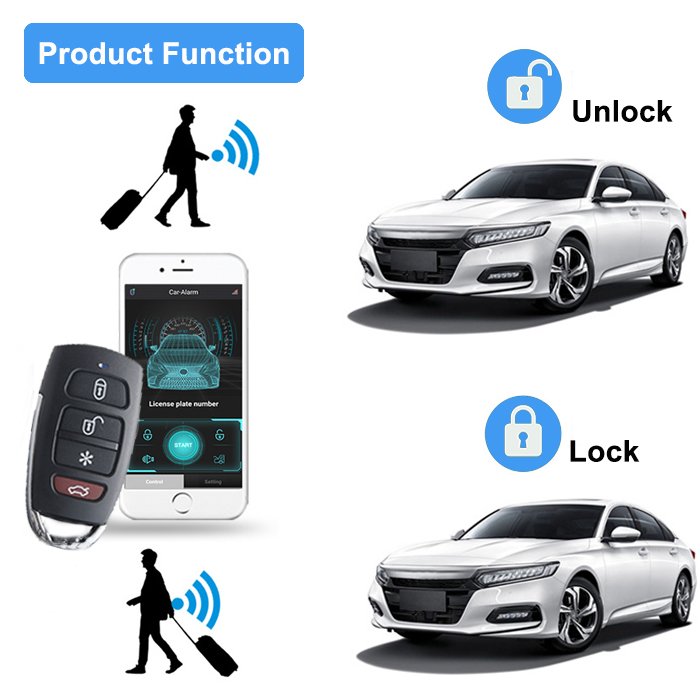 Hot Sale Easy to USE Mobile BT Remote Car Alarm System and Anti Keyless Entry Alarme Do Carro in South American Market