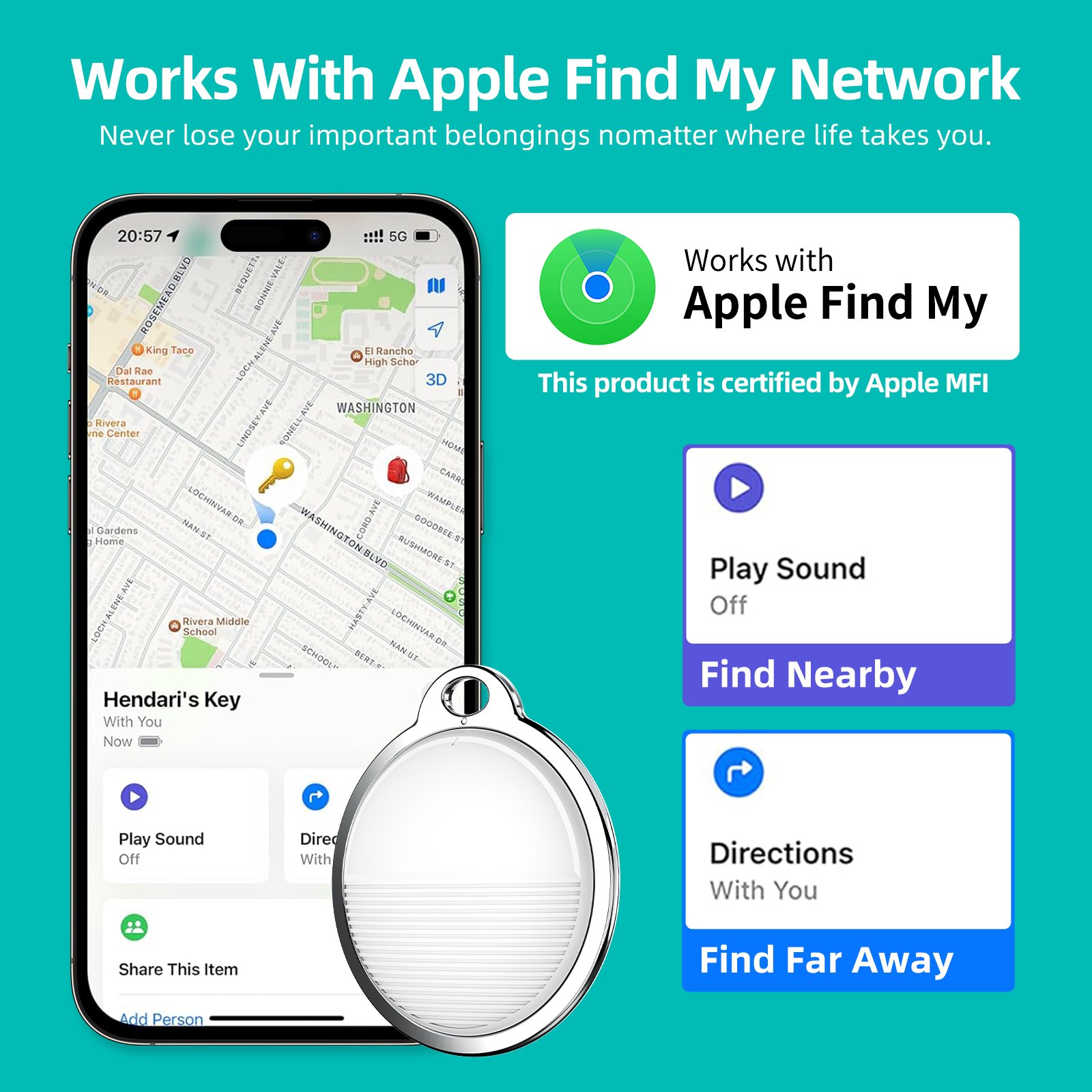 Locator Tracker FCC-ID Certification Itag Finder Find My Device Smart Air Tag Works With Apple Find My IOS System
