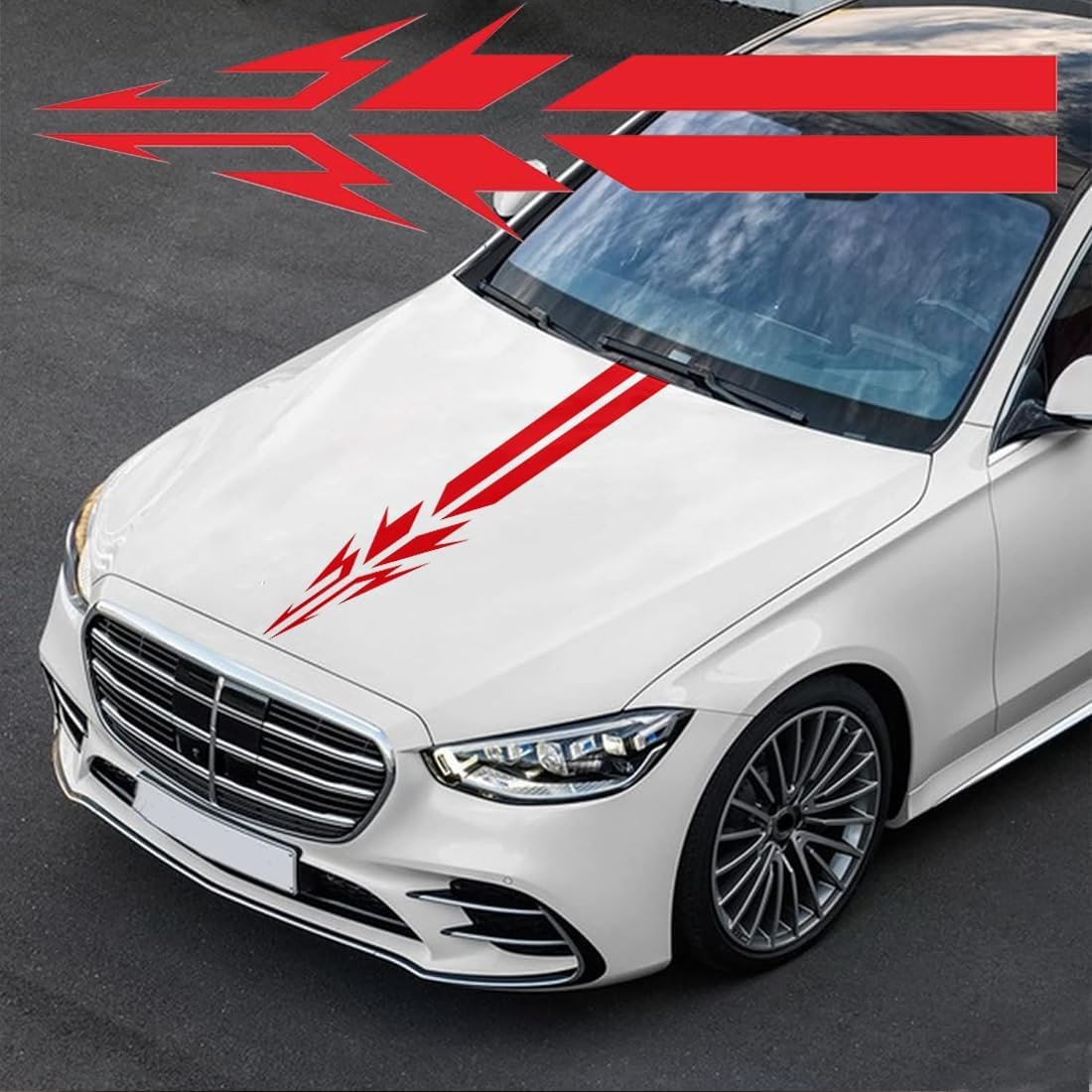 Car Hood Stripe Sticker Racing Body Stripes Stickers Vinyl Modified Stripe Decal for Car Hood Roof Bumper