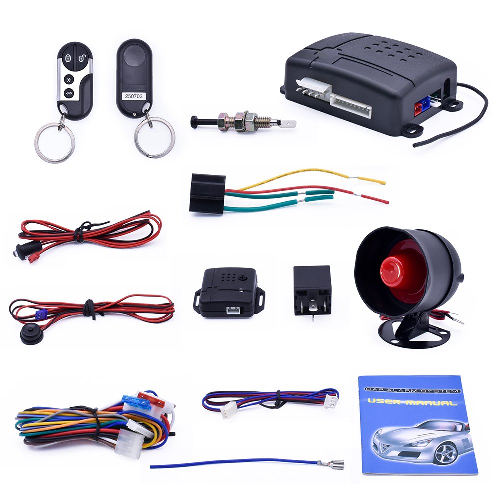 Universal Keyless Entry Wireless Relay Car Alarm System One Way Auto Guard with Shock Sensor Anti-Theft Safety Guard