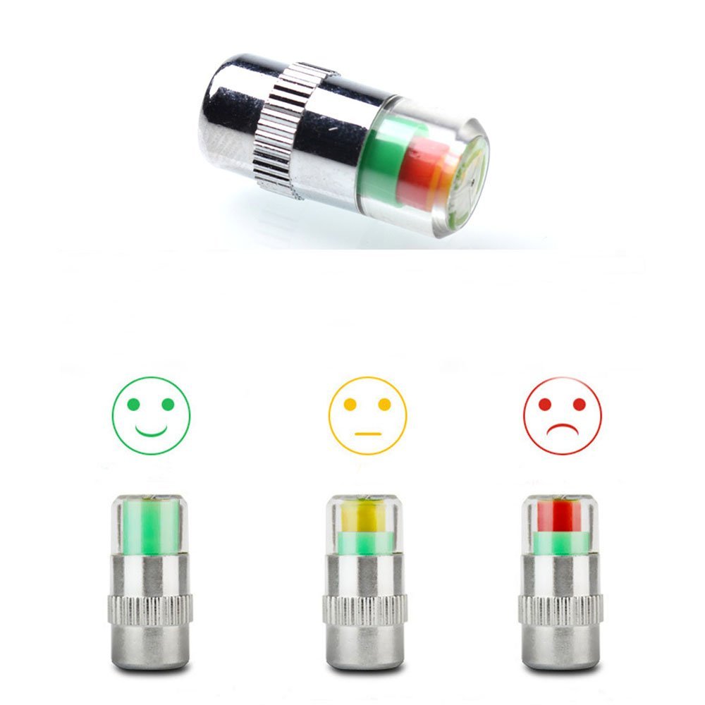 2.4bar Car Tire Air Alert Pressure Cap Valve Gauge Monitoring Warming Alarm Tire Cap Indicator
