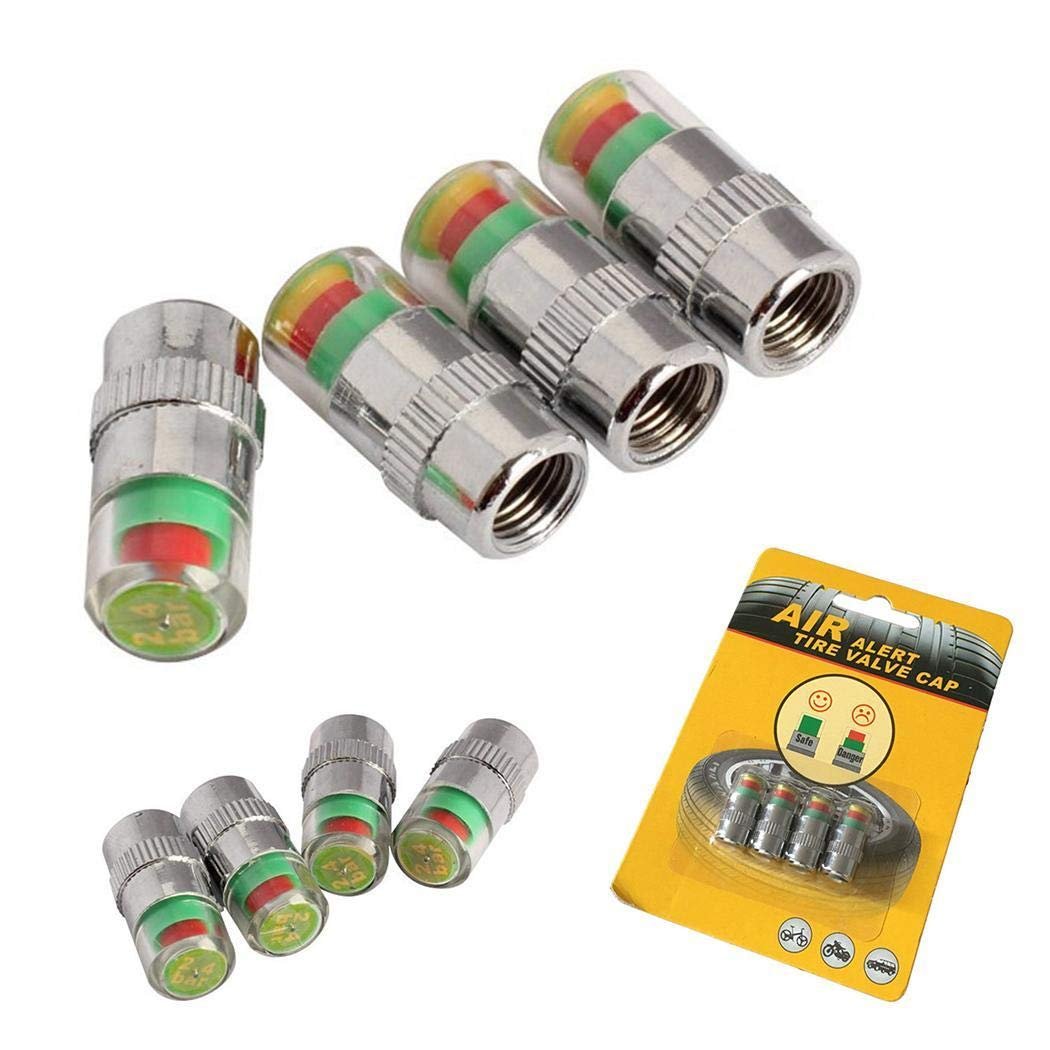 2.4bar Car Tire Air Alert Pressure Cap Valve Gauge Monitoring Warming Alarm Tire Cap Indicator