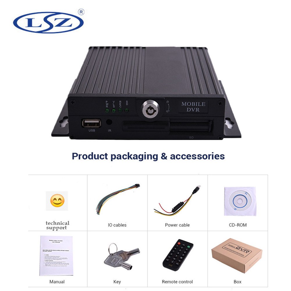 4-Channel H.264 Mobile DVR Car SD Card MDVR for Truck Bus Digital Video Recorder