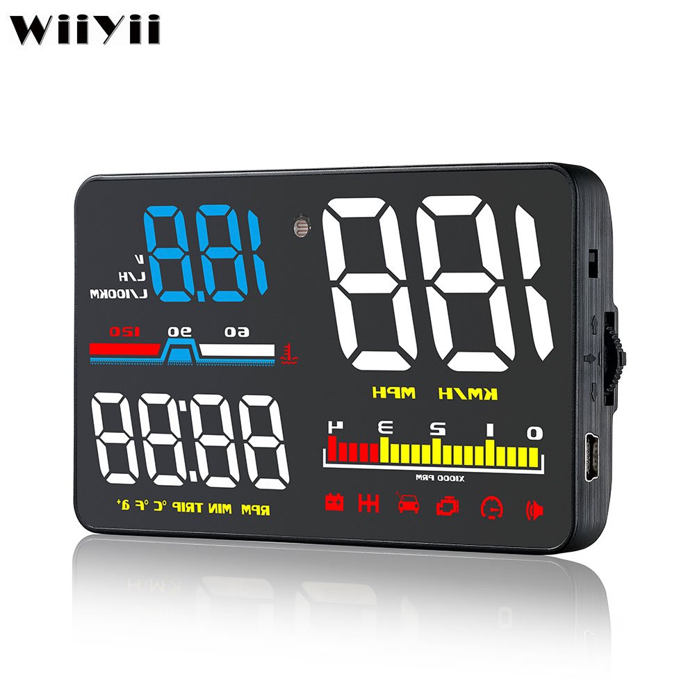 Hot Selling 5 Inch OBD2 Car Accessories HUD D5000 Car Multi-Function Head up Display Digital Speedometer With Alarm Function