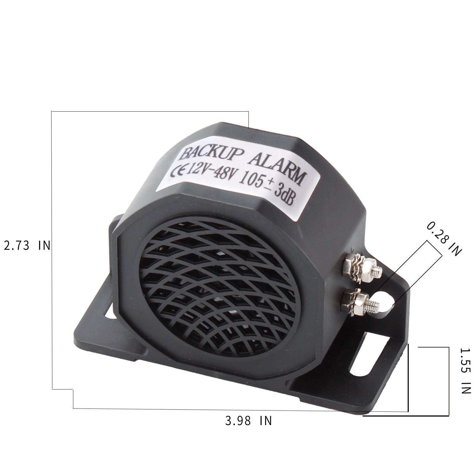 C- Truck Back-up Alarm 105dB 12V/48V Car Reverse Horn BIBI Buzzer Warning Alarm Siren Waterproof Industrial Heavy-Duty Backup