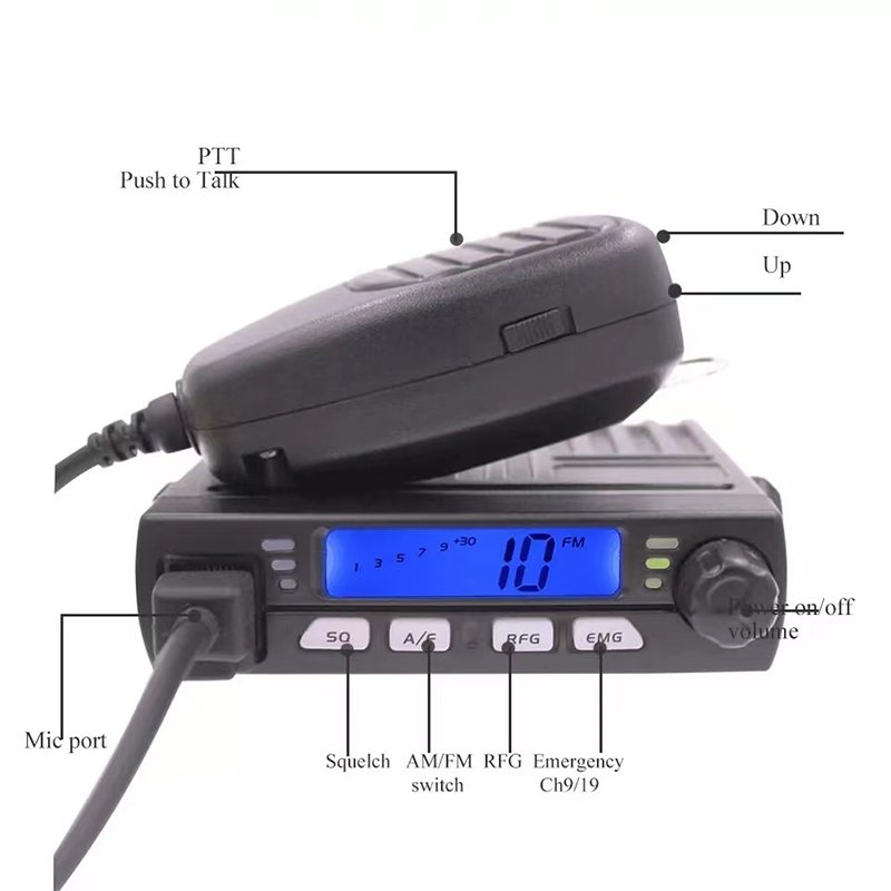 Manufacturers Wholesale Car Radio 25W DCS Alarm Function Remote Intercom Car Transport Cb Radio 26-29MHz Mobile Maritime Radio