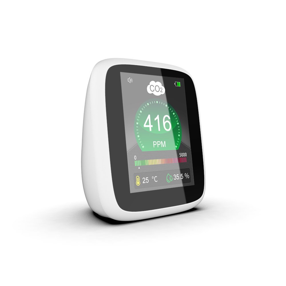 Portable CO2 Detector and Meter Mini-Sized and Compact with Alarm Function for Gas Analyzers