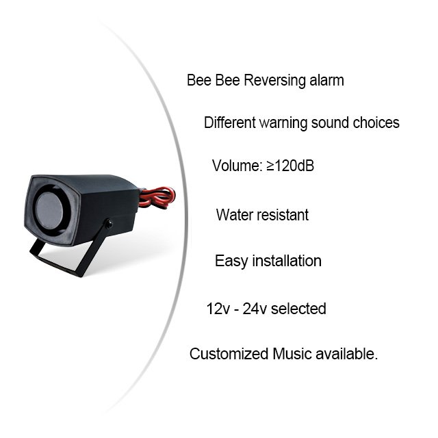 12VDC 24VDC 120db Car Reversing Beeper Backup Alarm for Reversing Warning.