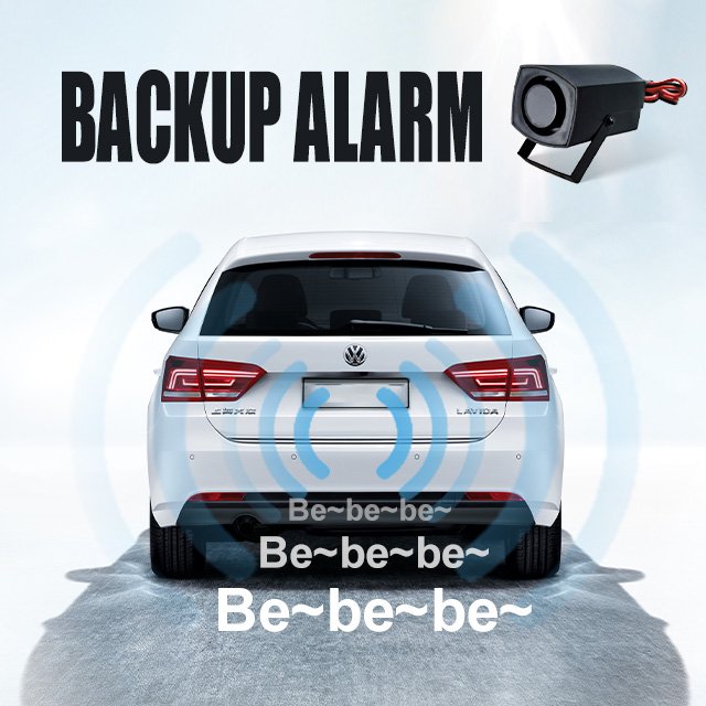 12VDC 24VDC 120db Car Reversing Beeper Backup Alarm for Reversing Warning.