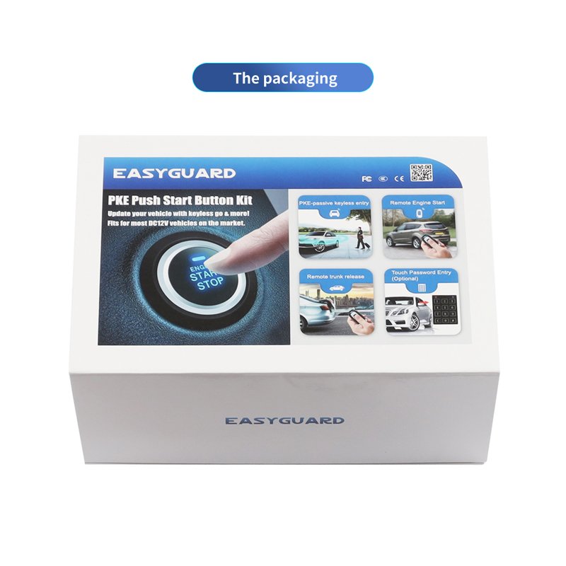 EASYGUARD PKE Car Alarm with Push Engine Start & Remote Engine Start Shock Warn