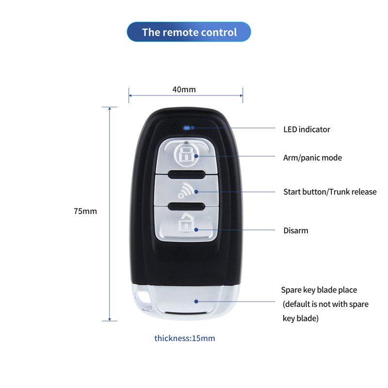 EASYGUARD PKE Car Alarm with Push Engine Start & Remote Engine Start Shock Warn