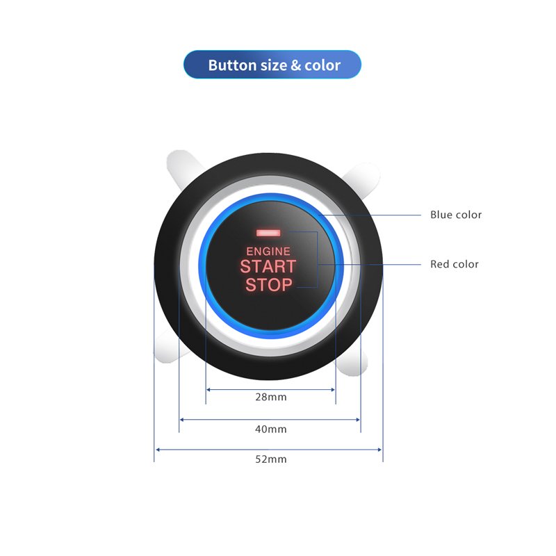 EASYGUARD PKE Car Alarm with Push Engine Start & Remote Engine Start Shock Warn