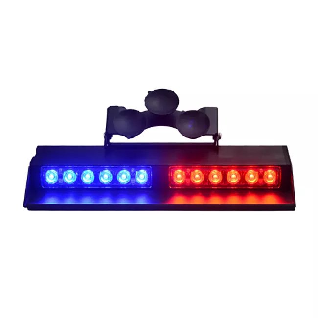 12 LED Dash / Screen Mount Lightbar Led Vehicle Car Dash Strobe Deck Warning Emergency Flash Lights Red & Blue 12V