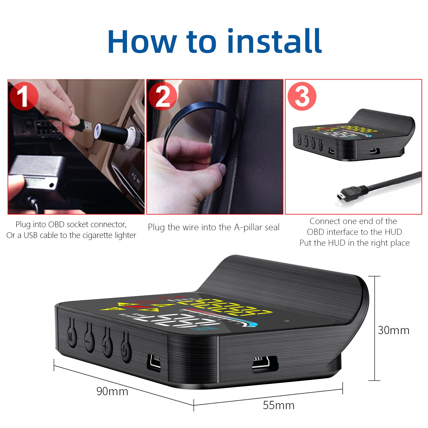 GPS HUD Display M17 HUD Obd2 Speedometer Diagnostic Tools with Auto Fuel Consumption on All Cars