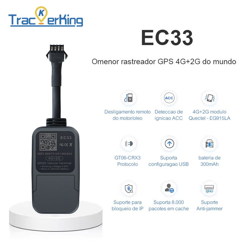 Motorcycle Car GPS Tracker 4G+2G Smart Mini Positioning EC33 Factory Price on Sale