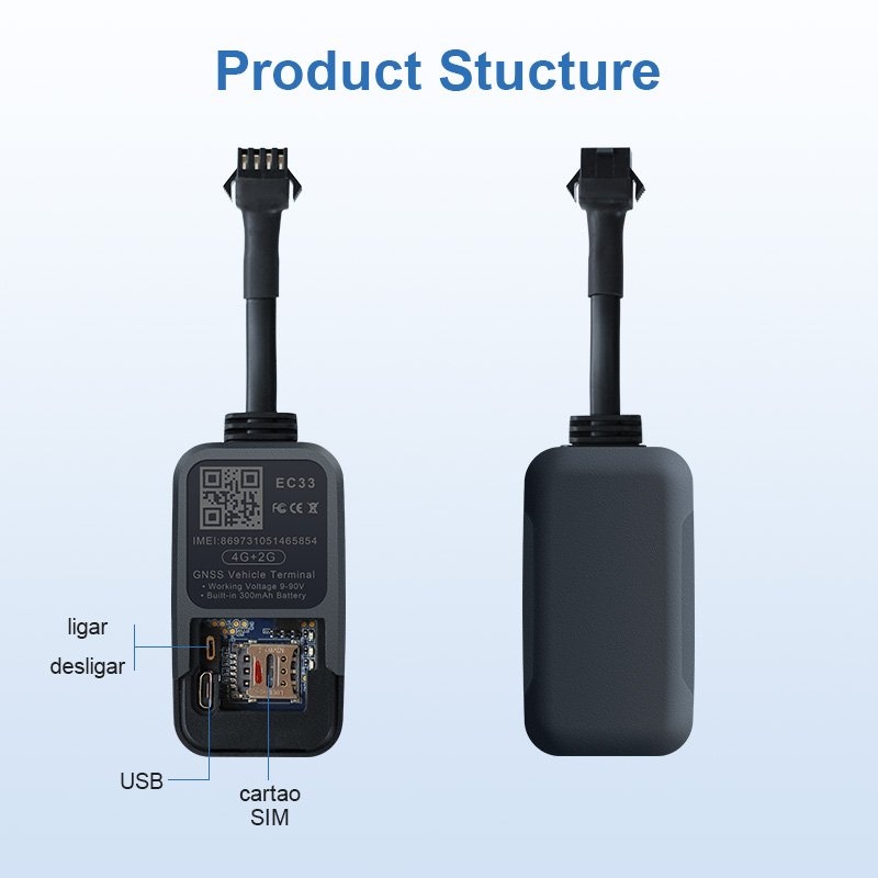 Motorcycle Car GPS Tracker 4G+2G Smart Mini Positioning EC33 Factory Price on Sale
