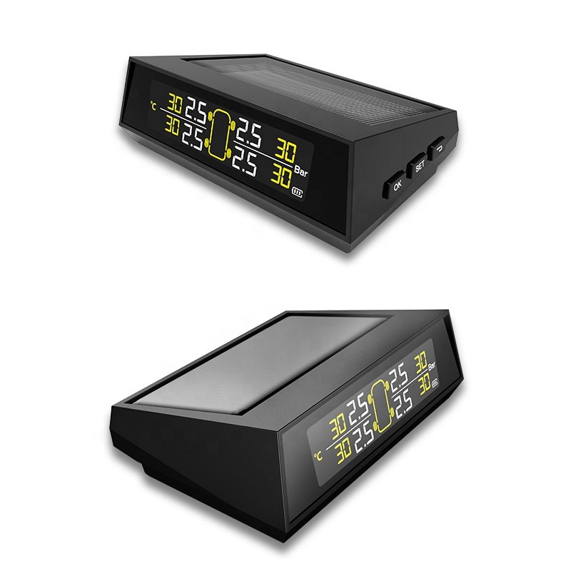 Solar Power Tpms with Internal Sensors for Car Charging LCD Display Car Alarms Wireless TPMS