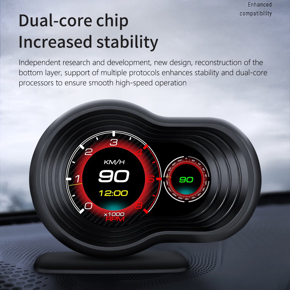 Car Display Head up Displays Car OBD LCD Multifunction Meter Portable HD HUD Overspeed Alarm Fuel Consumption