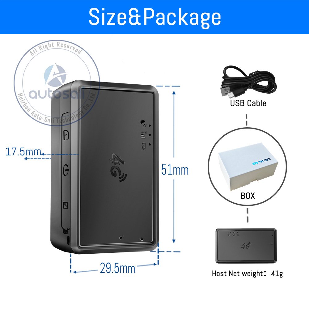 Autosali GPS Locator Tracker for Car NO Monthly Fee Location Application Vehicle Tracking Unit with Immobilisation 4G VG07