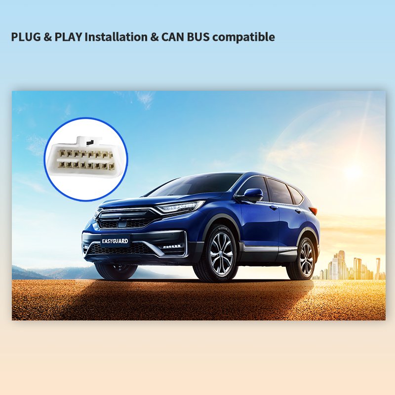 EASYGUARD Semi-plug Play Car Alarm System Suitable for FIT/ XRV/ GREIZ/ VEZEL/ GIENIA/ Acura MDX Passive Keyless Entry