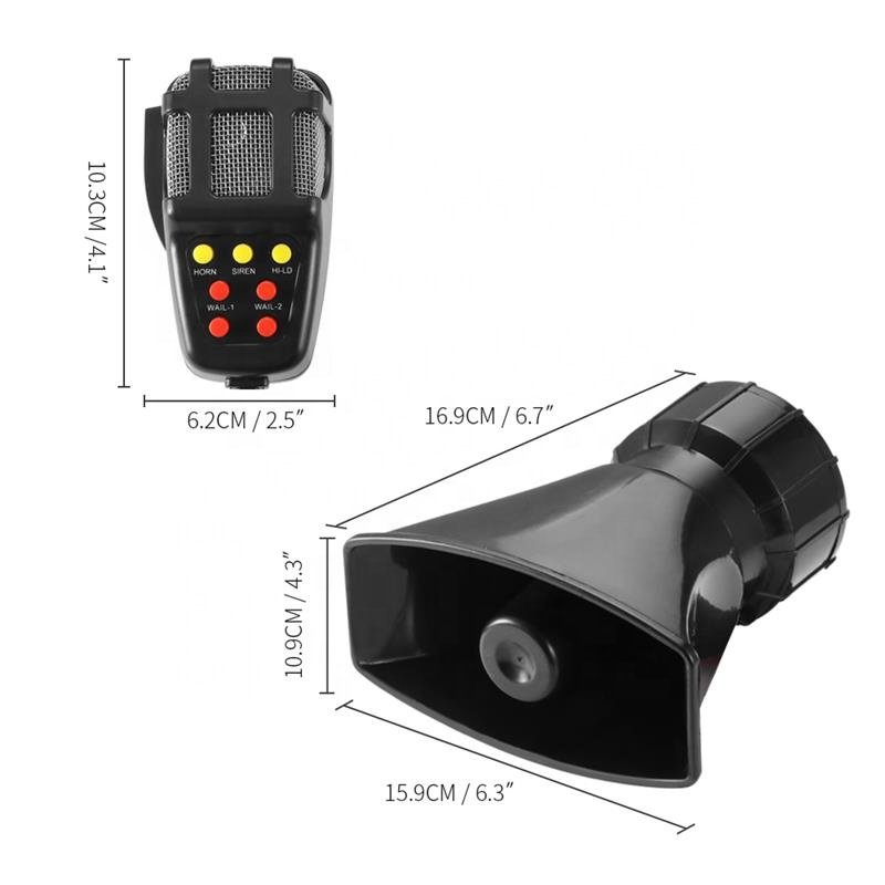 Hot Sale 7 Tones Alarm Car Horn Security Alarm Siren Horn With Microphone