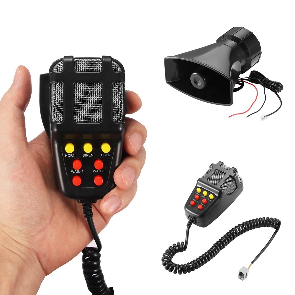 Hot Sale 7 Tones Alarm Car Horn Security Alarm Siren Horn With Microphone
