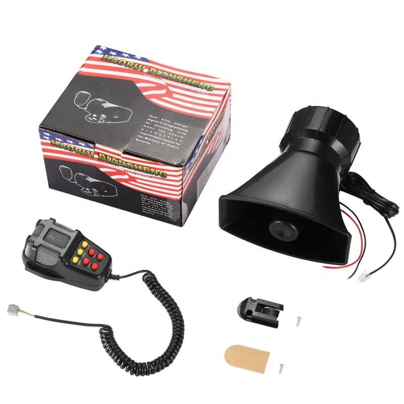 Hot Sale 7 Tones Alarm Car Horn Security Alarm Siren Horn With Microphone