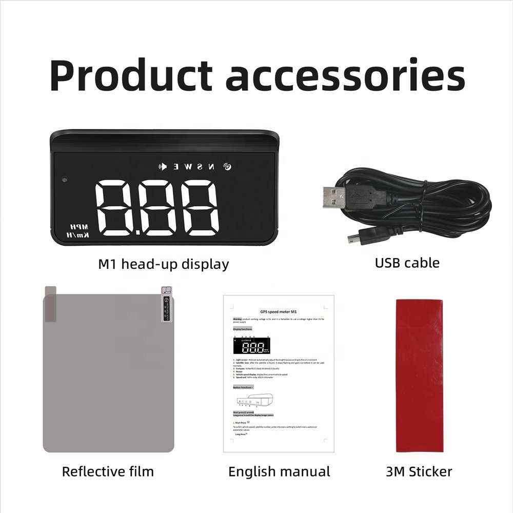 WiiYii Factory Direct Hot Selling M1 GPS HUD Speedometer Windshield Head up Display Car Accessories