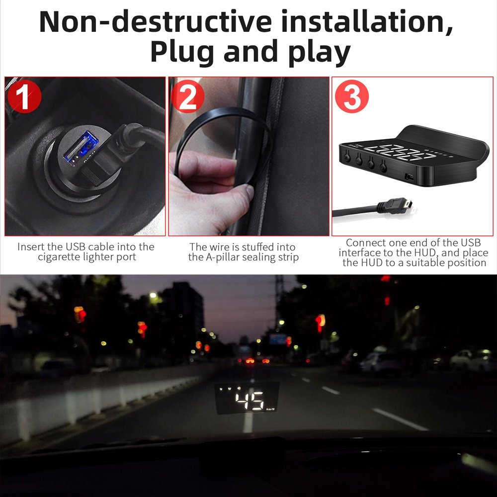 WiiYii Factory Direct Hot Selling M1 GPS HUD Speedometer Windshield Head up Display Car Accessories