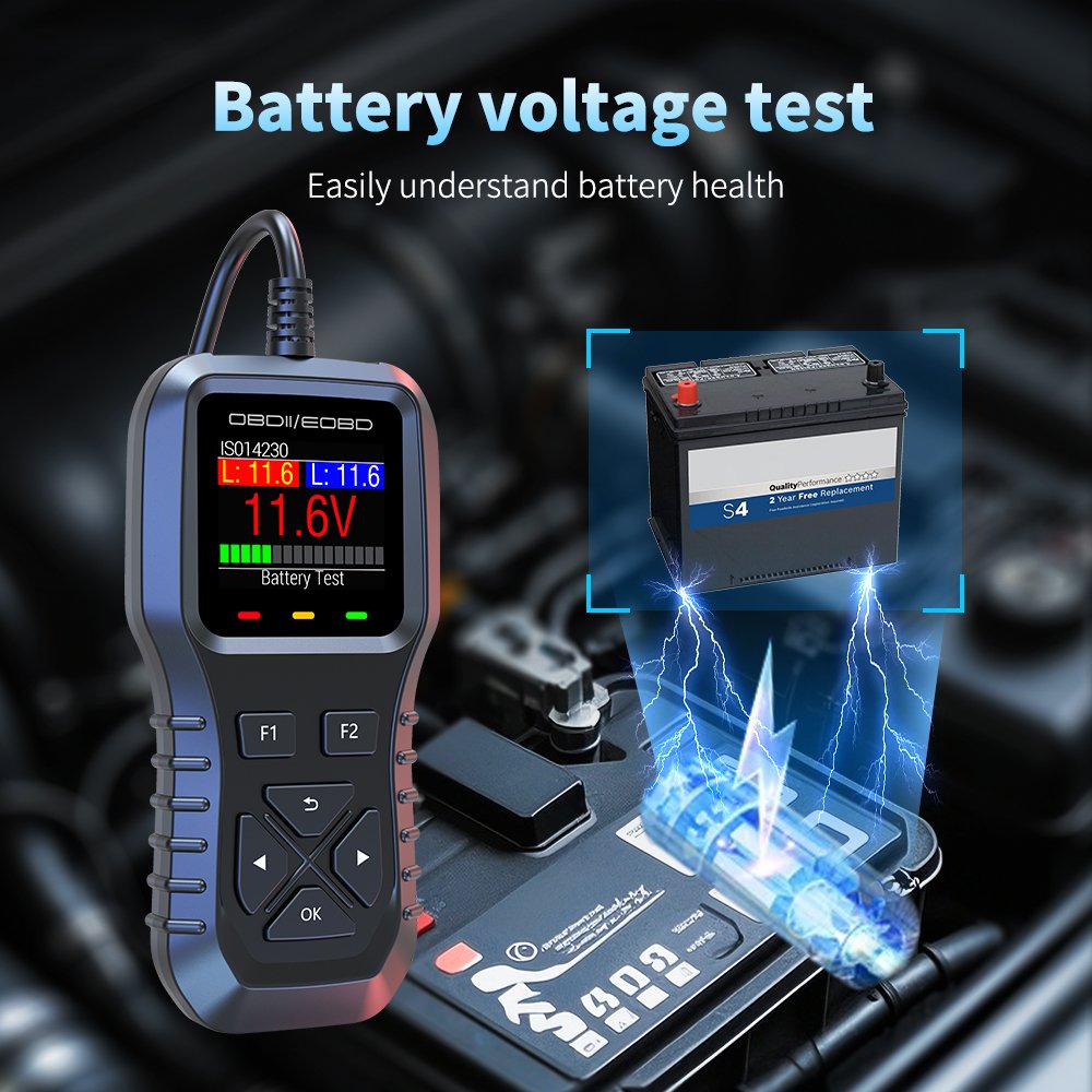2025 WiiYii New K1 Auto Electronics Car OBD2 Scanner Vehicle OBDII/EOBD Diagnostic Tools with Battery Tester and Clock Function