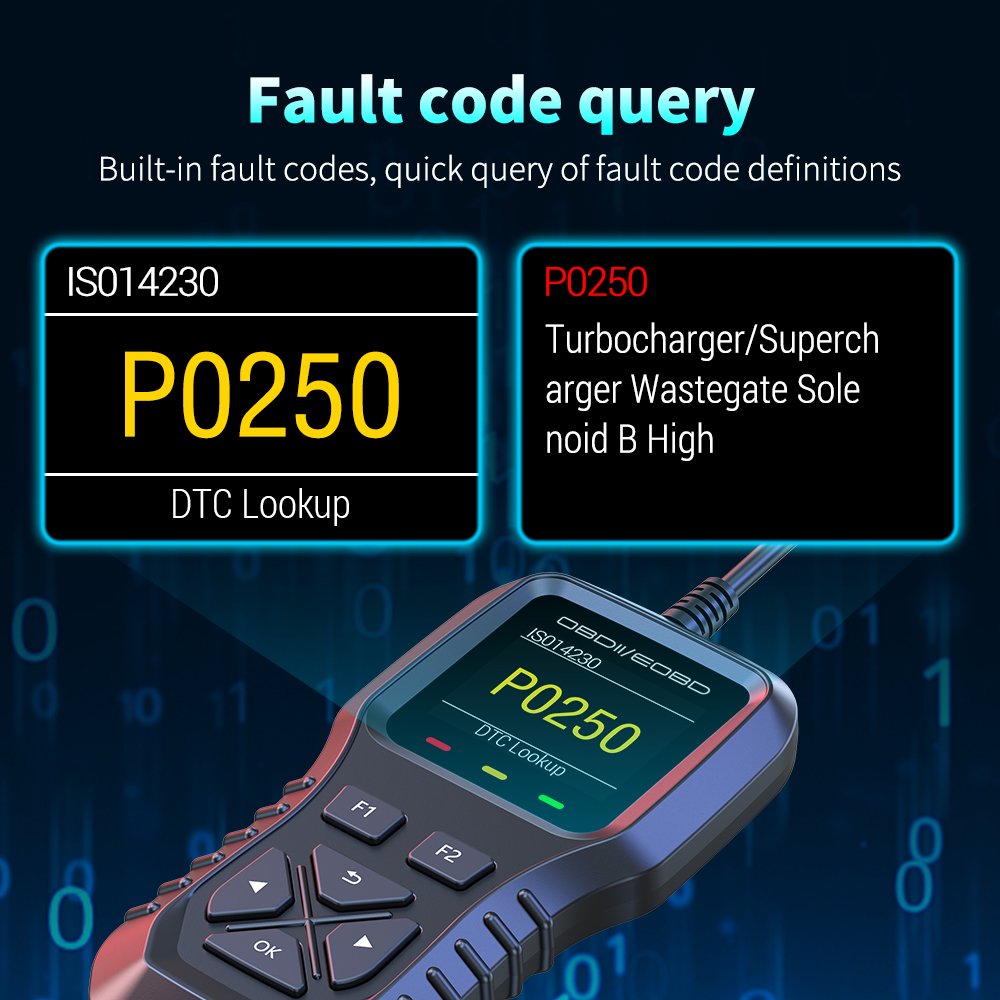 2025 WiiYii New K1 Auto Electronics Car OBD2 Scanner Vehicle OBDII/EOBD Diagnostic Tools with Battery Tester and Clock Function