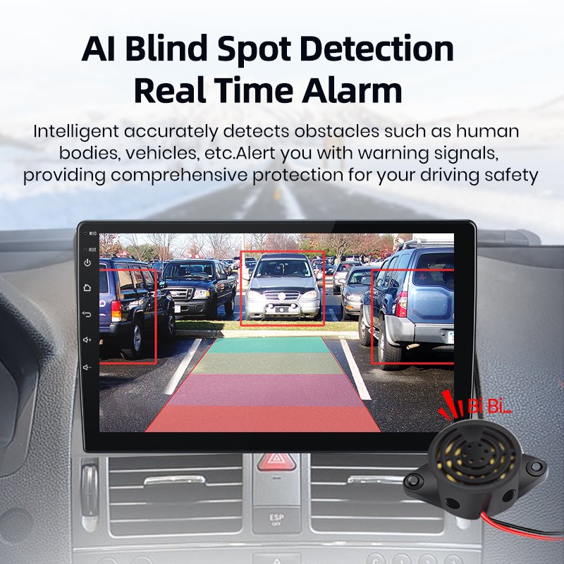 Car Rearview Camera AHD 1080P Radar Alarm WaterProof 145 Wide-Angle Reverse Backup AI Smart Camera for Junsun Car Accessories