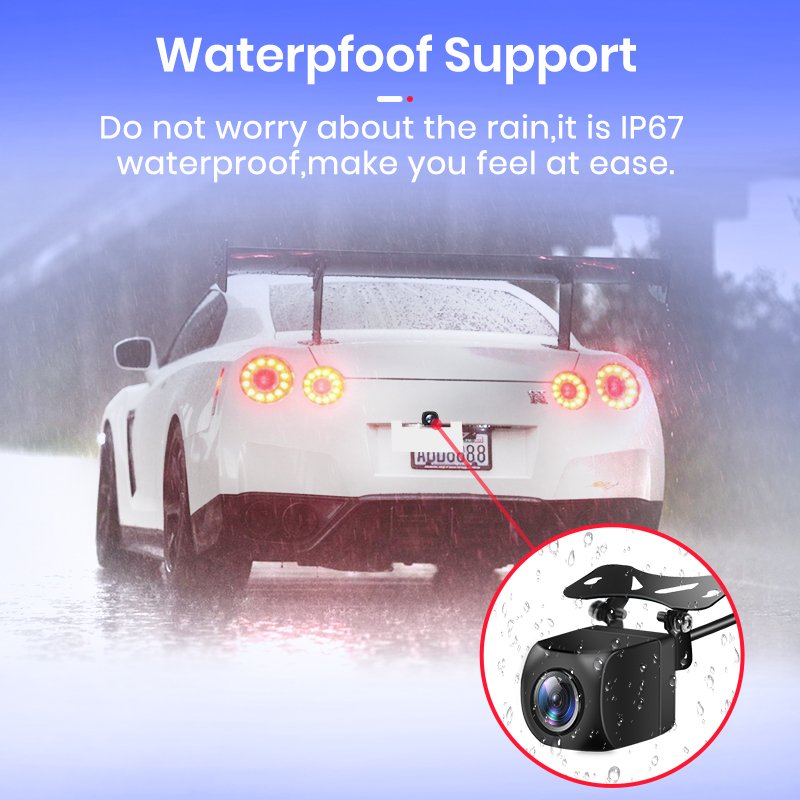 Car Rearview Camera AHD 1080P Radar Alarm WaterProof 145 Wide-Angle Reverse Backup AI Smart Camera for Junsun Car Accessories