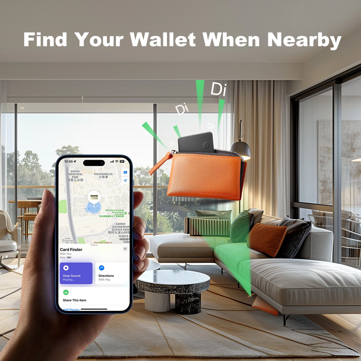 Vibration Alarm Device Tracking Key Finder with Vibration Alarm Geo-Fence Kids Made Abs Metal Smart Key Card Finder