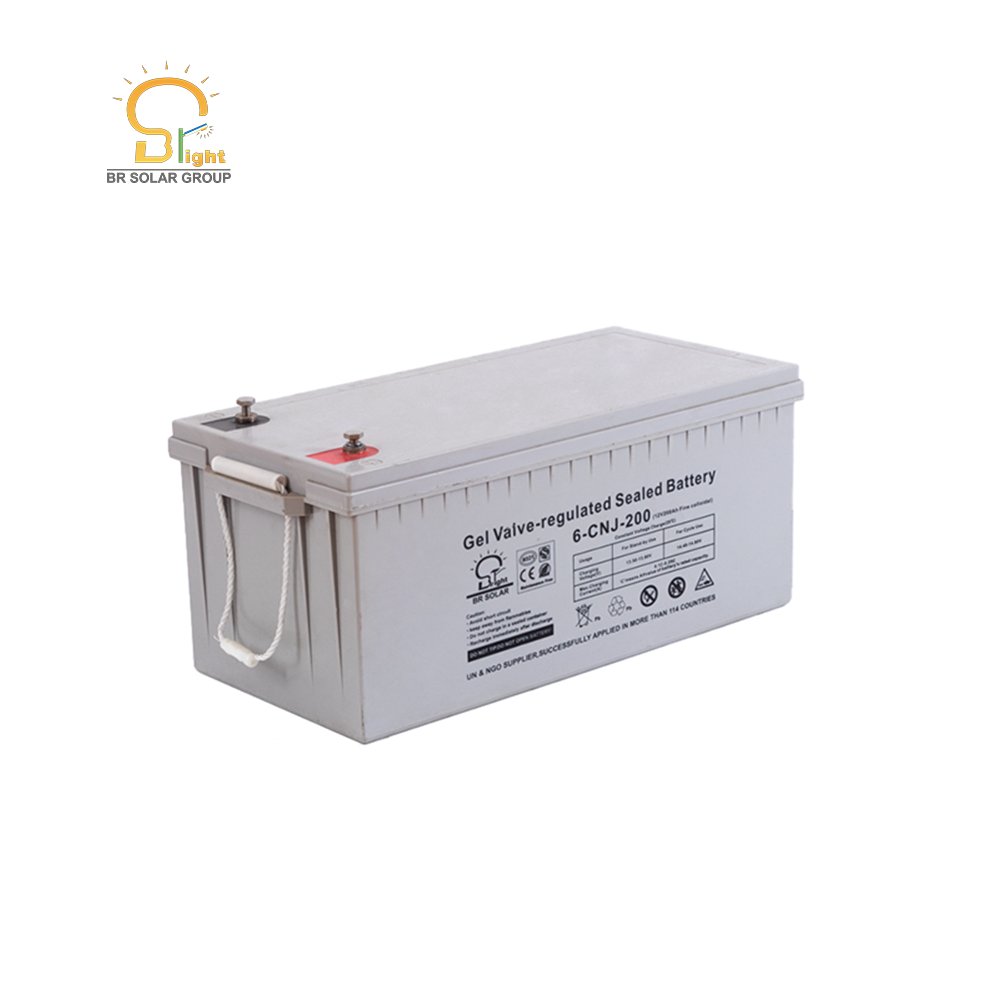 BR Solar Deep Cycle Gel Batteries 12v 200ah Sealed Gel Battery for Solar Power System