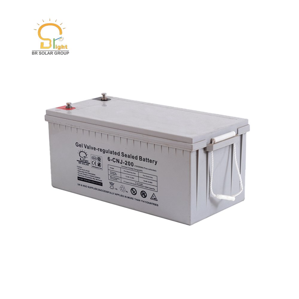 BR Solar Deep Cycle Gel Batteries 12v 200ah Sealed Gel Battery for Solar Power System