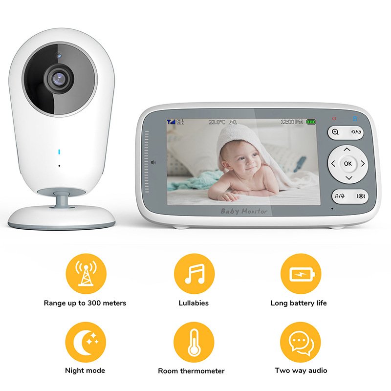 2.4G 720P Wireless HD Care Baby Monitor Night Vision 1080P Home Security Camera Two-Way Audio Motion Detection for Babysitting