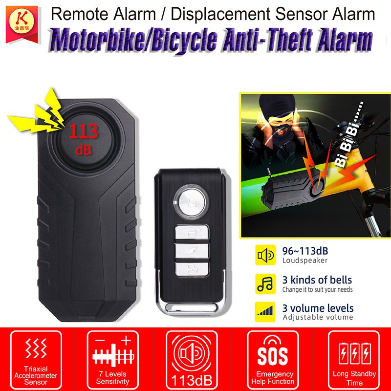 Bike Burglar Alarm With SOS Function Wireless Remote Control Bicycle Motorcycle Alarm Bike Motorcycle Accessories