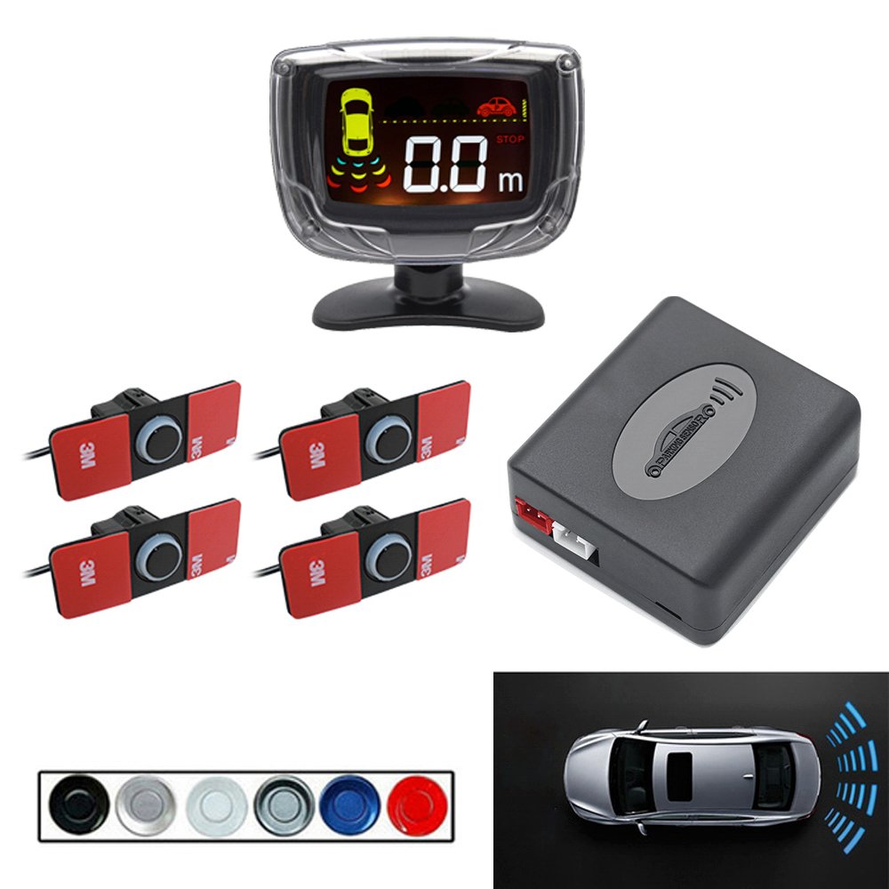 Car Reverse Alarm Buzzer Rear Blind Spot 4 Probe Reversing Aid Sensor LCD Display 12v Parking Sensor System