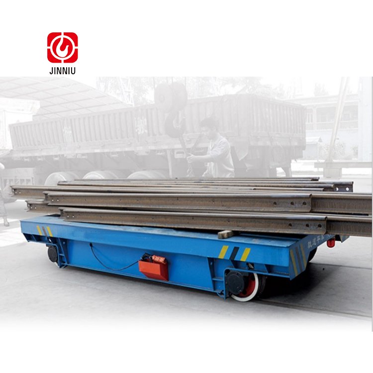 Workshop Transfer Cart Electric Flat Rail Car for Industrial Transfer