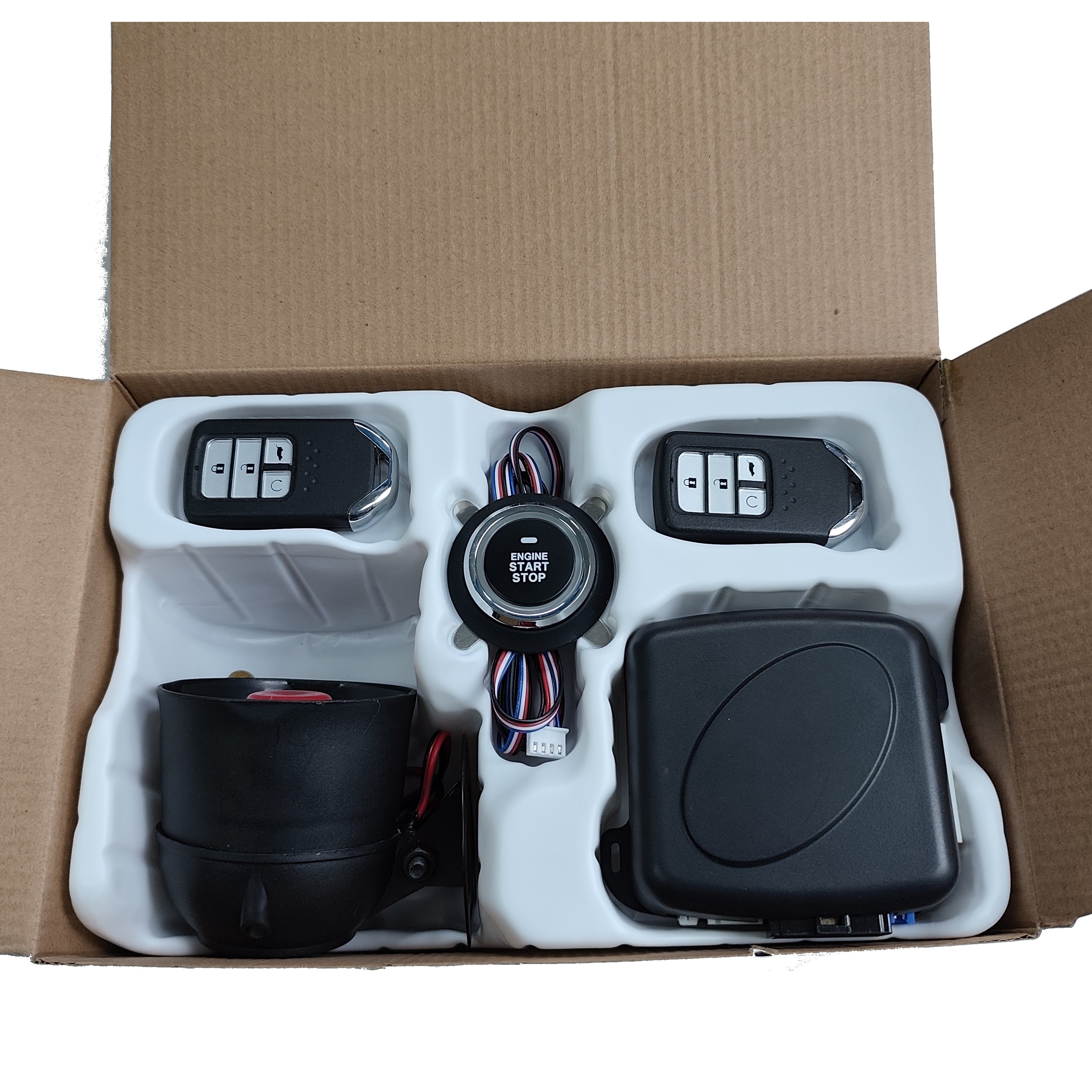 VT-PS203 Universal DC12V PKE Passive Keyless Entry Car Alarm System Push Start Button Remote Engine Start