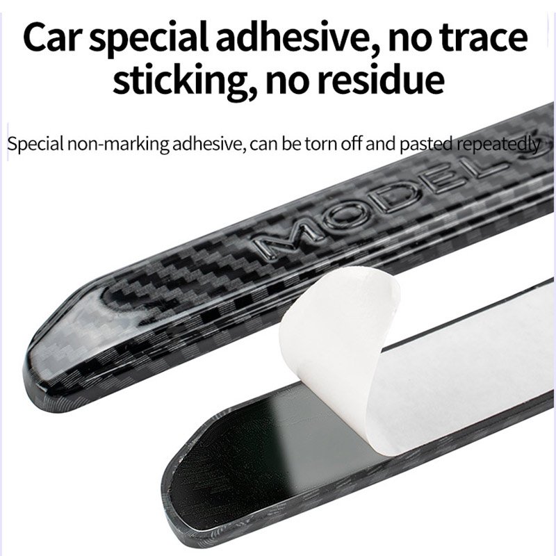 4pcs/set Anti-scratch Car Door Handle Wrap Cover Decorative Stickers LED Light ABS Protector Sticker for Tesla Model 3 Y 2017