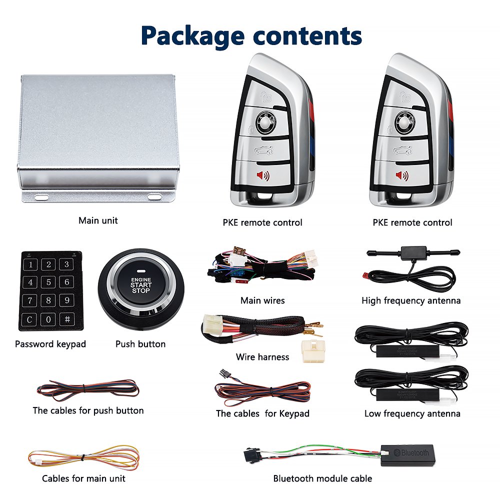 Anti Theft Scuta Car Alarm Keyless Entry System Bluetooth Car Alarm System Remote Engine Start