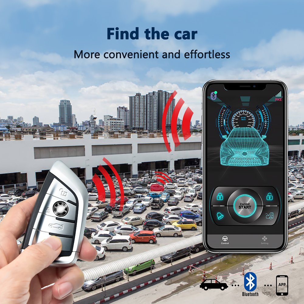 Anti Theft Scuta Car Alarm Keyless Entry System Bluetooth Car Alarm System Remote Engine Start