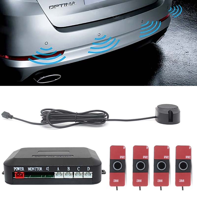 12V Waterproof Car Parking Sensors System Switch Buzzer Blind Spot Alarm 4pcs AHD Image Rearview Reverse Sensor Auto E Balance