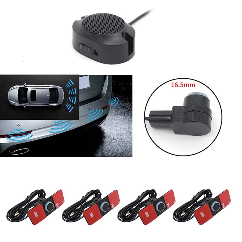 12V Waterproof Car Parking Sensors System Switch Buzzer Blind Spot Alarm 4pcs AHD Image Rearview Reverse Sensor Auto E Balance