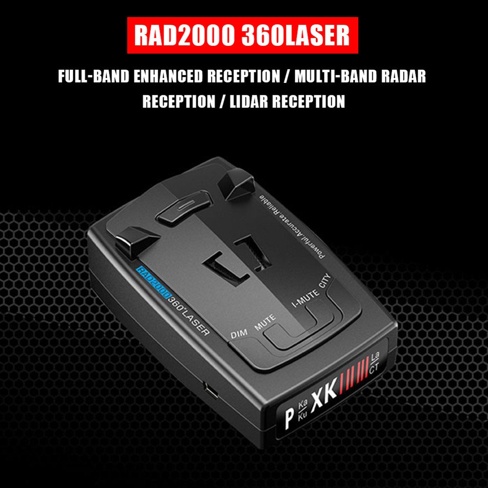 RAD2000 Radar Detector English/Russian 16 Band Auto Radar Speed Detector With LED Display and Voice Alert