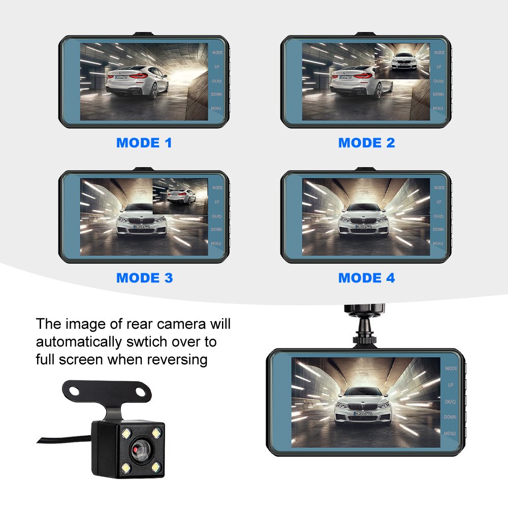 1080P 2 in 1 Car Radar Detector Built-in G-sensor 170 Degree Over Speed Alarm Flow Car Camera Detector De radar