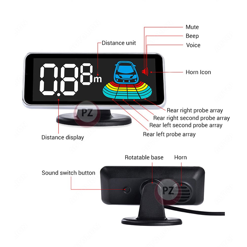 Auto Reverse Backup Radar Detector Reverse Car Camera Car Parking Sensor with 4 Sensors LED Alarm Car Reversing Aid